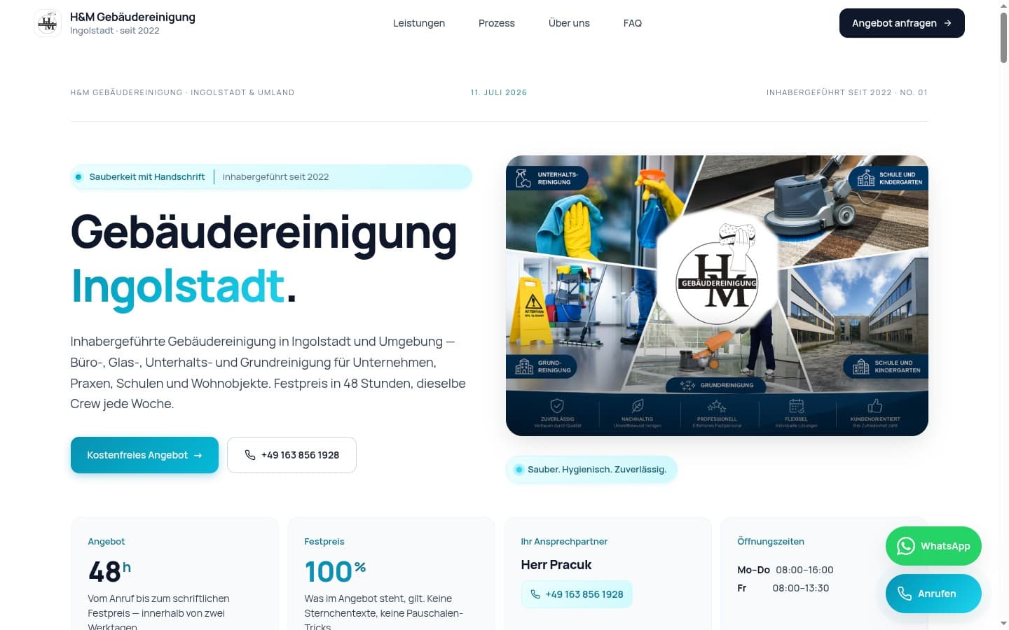 Beispiel-Website Gebäudereinigung Ingolstadt